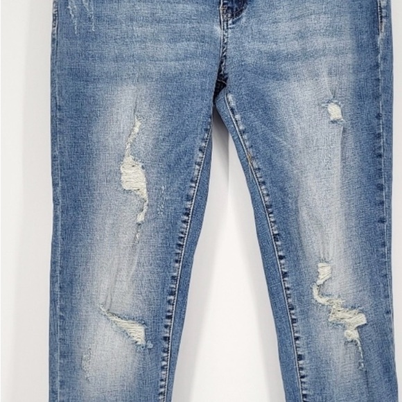 KanCan Nala Mid Rise Skinny Jeans Distressed Raw Hem Ankle Length Size 31 - Picture 2 of 7